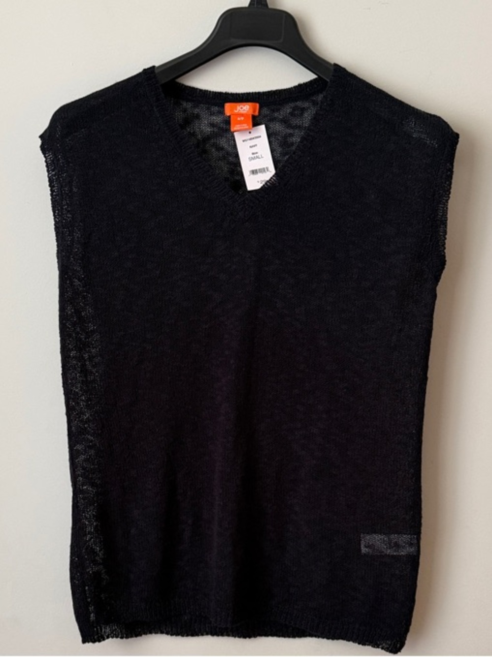 Blue Sleeveless V-Neck Knit Shell